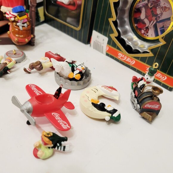 11 Mix Coca Cola Trim A Tree Collection Polar Bear Train Santa Moon Penguin READ - Picture 5 of 6